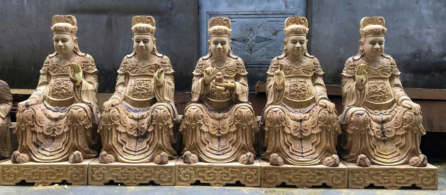 Tượng mộc ngũ vị tôn quan