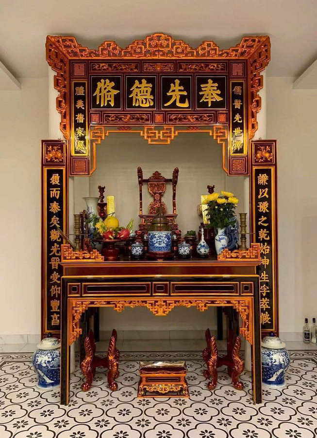 Mẫu ban thờ truyền thống cho nhà hiện đại 002