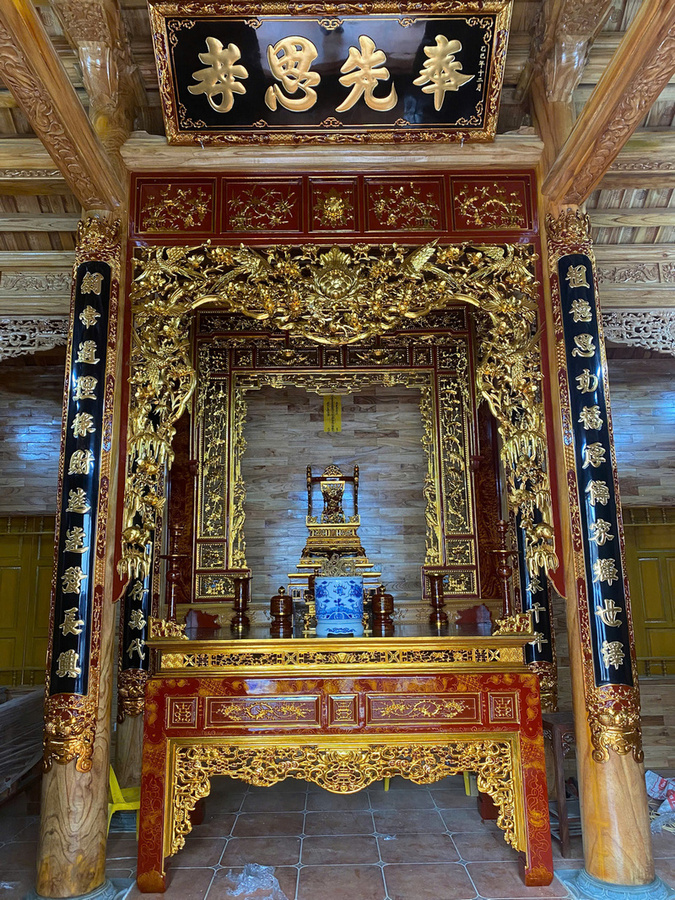 Mẫu gian thờ theo lối cổ 3 gian 014